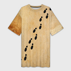 Женская длинная футболка Следы мародеров на пергаменте