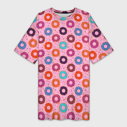 Женская длинная футболка Вкусные пончики
