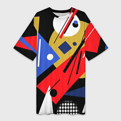 Женская длинная футболка Абстракция в стиле супрематизм