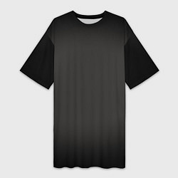 Женская длинная футболка Черная виньетка для черного