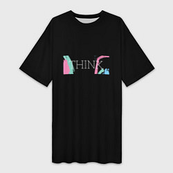 Женская длинная футболка Надпись think
