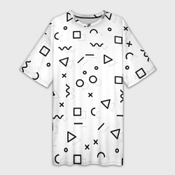 Женская длинная футболка Разные геометрические фигуры