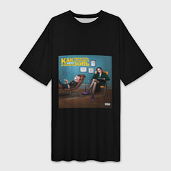 Футболка женская длинная Кис кис - как перестать беспокоиться и начать жить, цвет: 3D-принт