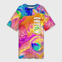 Женская длинная футболка Abstract colorful composition - Milano