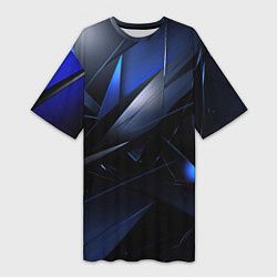 Женская длинная футболка Blue black background