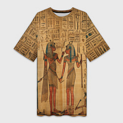 Футболка женская длинная Имитация папируса: арт нейросети, цвет: 3D-принт
