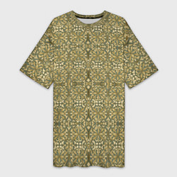 Женская длинная футболка Средневековый лиственный узор