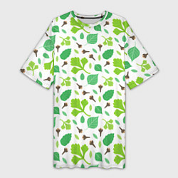 Женская длинная футболка Green plants