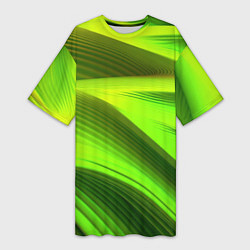 Футболка женская длинная Светлый зеленый абстрактный фон, цвет: 3D-принт