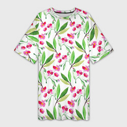 Женская длинная футболка Tender flowers