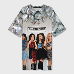 Футболка женская длинная Blackpink girls, цвет: 3D-принт