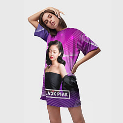 Футболка женская длинная BlackPink Jennie, цвет: 3D-принт — фото 2