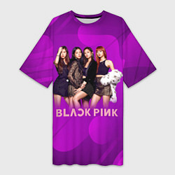 Футболка женская длинная K-pop Blackpink girls, цвет: 3D-принт