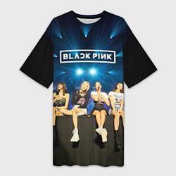 Футболка женская длинная Blackpink kpop girls, цвет: 3D-принт