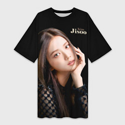 Футболка женская длинная Blackpink Cute Jisoo Kim, цвет: 3D-принт