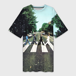 Женская длинная футболка The Beatles альбом Abbey Road