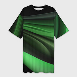 Футболка женская длинная Темная зеленая текстура, цвет: 3D-принт