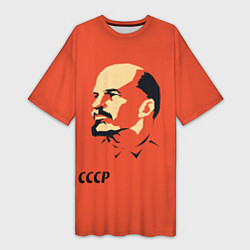 Женская длинная футболка СССР Ленин жив