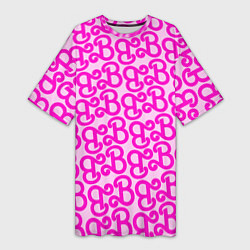 Женская длинная футболка Логотип Барби - буква B