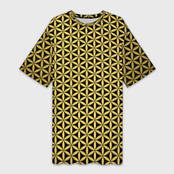 Женская длинная футболка Цветок Жизни - Золото