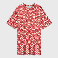 Женская длинная футболка Обережные Узоры - Орепей