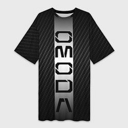 Футболка женская длинная Omoda carbone, цвет: 3D-принт