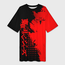 Женская длинная футболка Группировка Вальхалла - Tokyo revengers