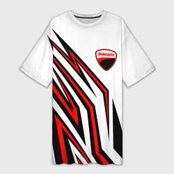 Женская длинная футболка Ducati - абстрактные линии