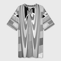 Женская длинная футболка Серая геометрия
