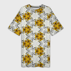 Женская длинная футболка Узор шестиугольные соты
