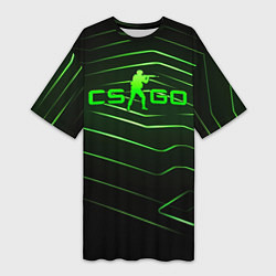 Женская длинная футболка CS GO dark green