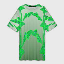 Женская длинная футболка Растительный паттерн