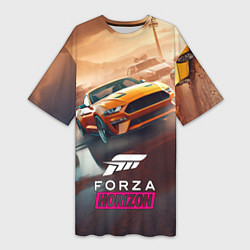 Футболка женская длинная Forza Horizon race, цвет: 3D-принт