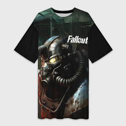 Футболка женская длинная Fallout dark style, цвет: 3D-принт