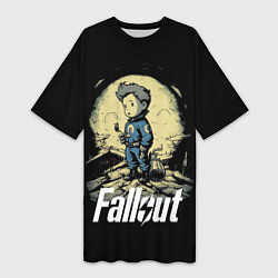 Футболка женская длинная Fallout boy, цвет: 3D-принт