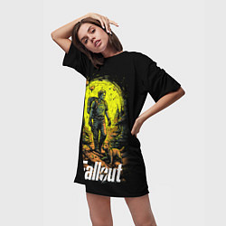 Футболка женская длинная Fallout poster, цвет: 3D-принт — фото 2