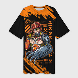 Футболка женская длинная Киборг Юстасс Кид - One Piece, цвет: 3D-принт