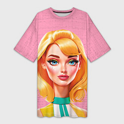 Футболка женская длинная Нейросеть - Барби аниме, цвет: 3D-принт