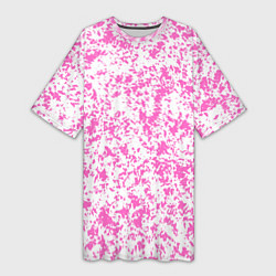 Женская длинная футболка Паттерн розовый