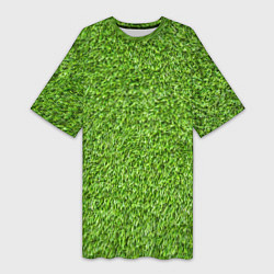 Футболка женская длинная Зелёный газон, цвет: 3D-принт