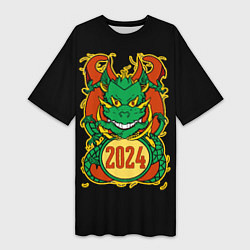 Футболка женская длинная Времена драконов, цвет: 3D-принт