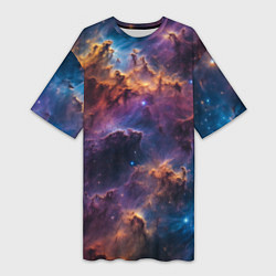 Женская длинная футболка Космическая туманность