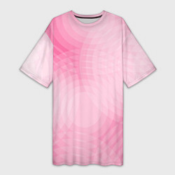 Женская длинная футболка Абстракция с розовыми кругами