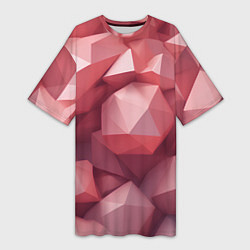 Женская длинная футболка Розовые полигоны
