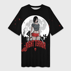 Женская длинная футболка Ночной ужас Хеллоуина
