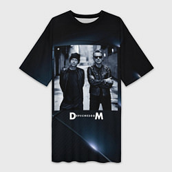 Футболка женская длинная Depeche Mode - Мартин и Дэйв, цвет: 3D-принт