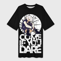 Женская длинная футболка If you dare anime girl