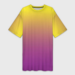 Женская длинная футболка Желто-фиолетовый градиент