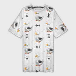 Женская длинная футболка Гусь и фигуры