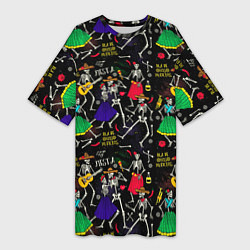 Женская длинная футболка Dia de los muertos